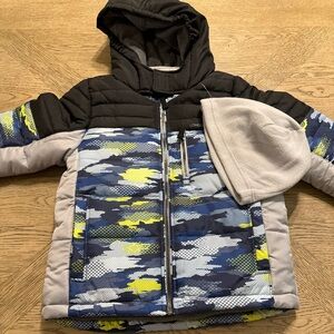 LONDON FOG Boys' Stylish Winter Puffer Coat With Beanie Hat L/7